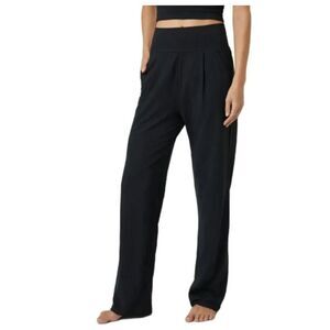 Vuori Lux At Ease Straight Pants Relaxed Wide Leg Soft Stretch Black Women sz XS